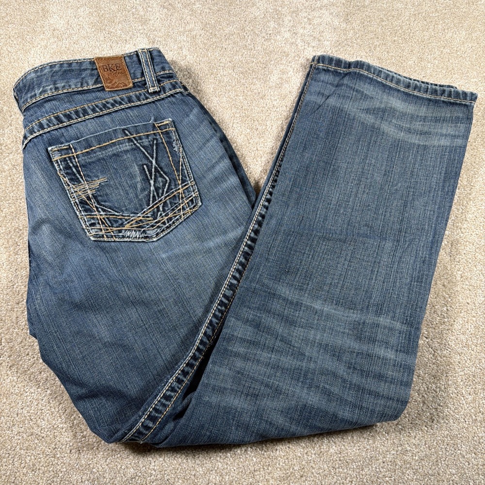 BKE Buckle Womens Kate Boot Blue Jeans‎ 30 X 31.5 (FITS 33 X 29) Thick Stitch